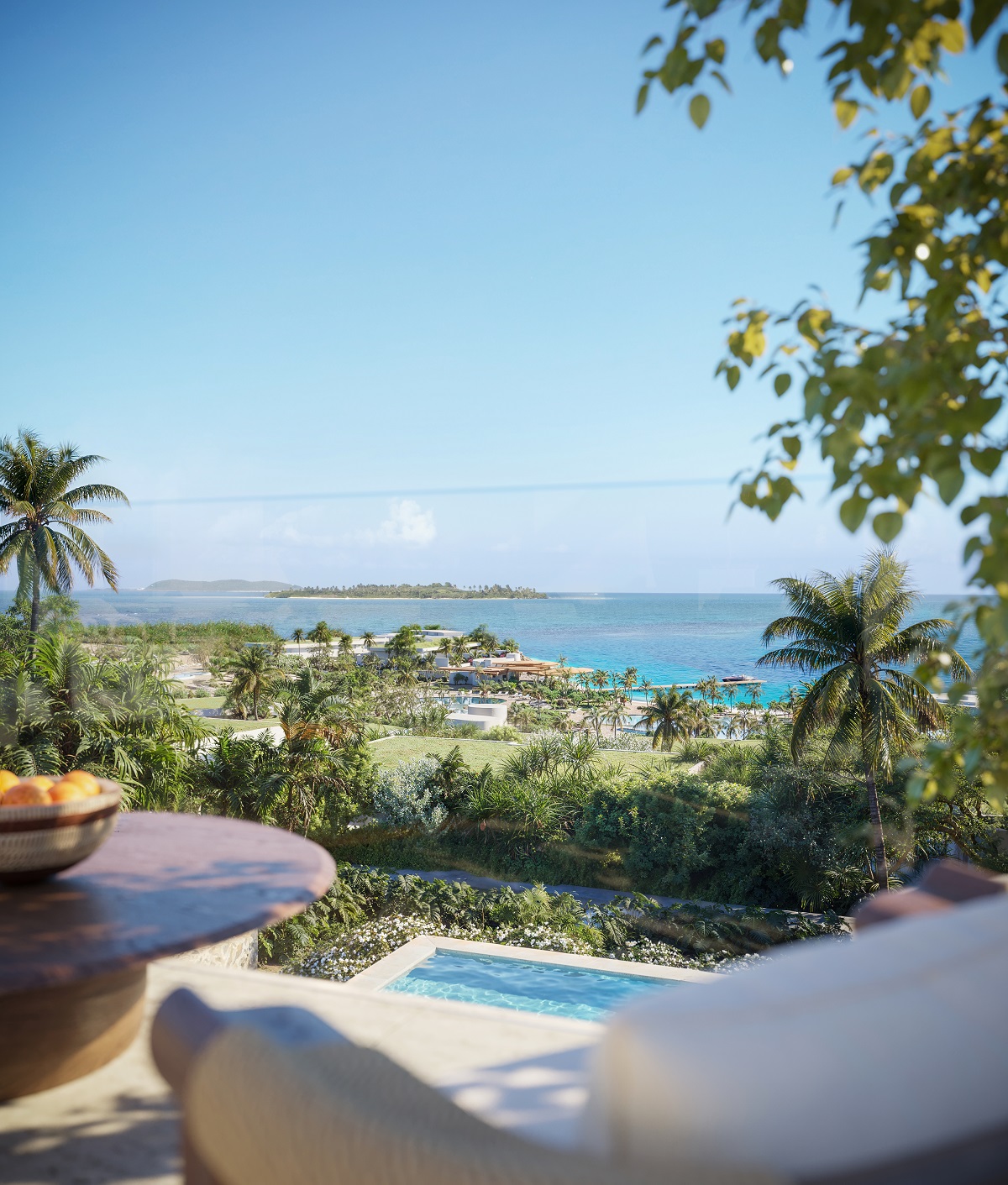 balcony and pool with view to sea at Moncayo Auberge resort