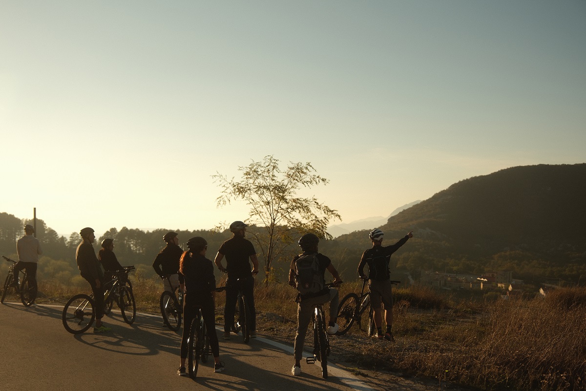 sunset bike ride in Montenegro