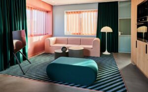 diagonal striped carpet by Ege in Kirk Suites Denmark