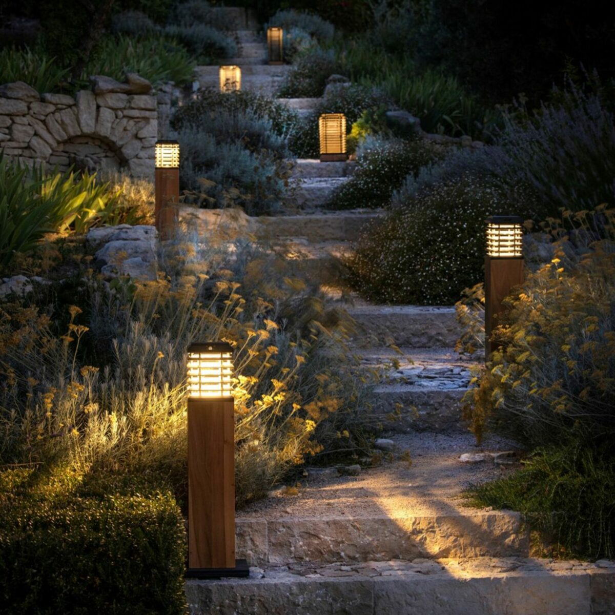 Les Jardins outdoor lighting