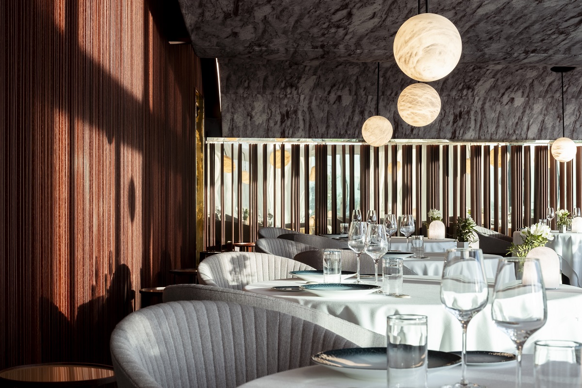 Valmy armchairs by Ligne Roset in Pierre Gagnaire’s GAYA restaurant