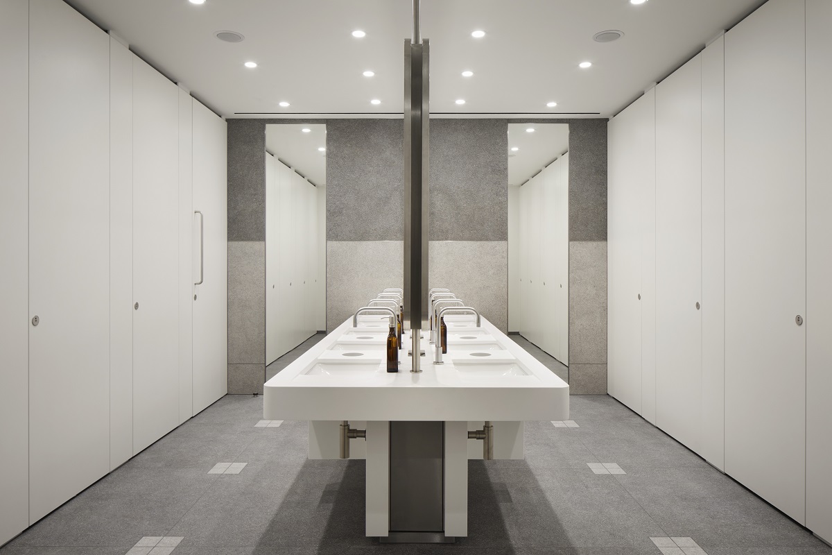 lockers and wash basin vanity unit in JJ Mack Building 