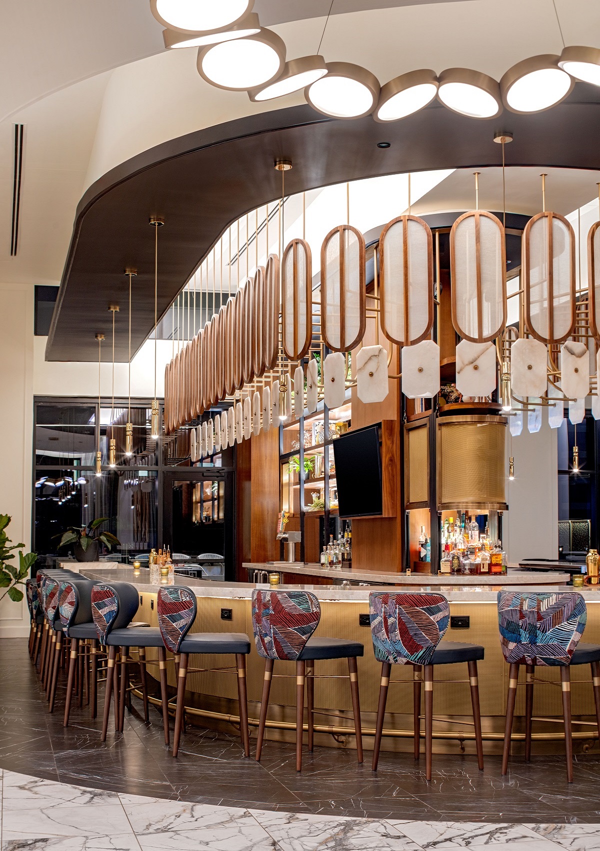 detail of bar and lighting in Hilton-Tempo-Nashville-LoveLorn Bar