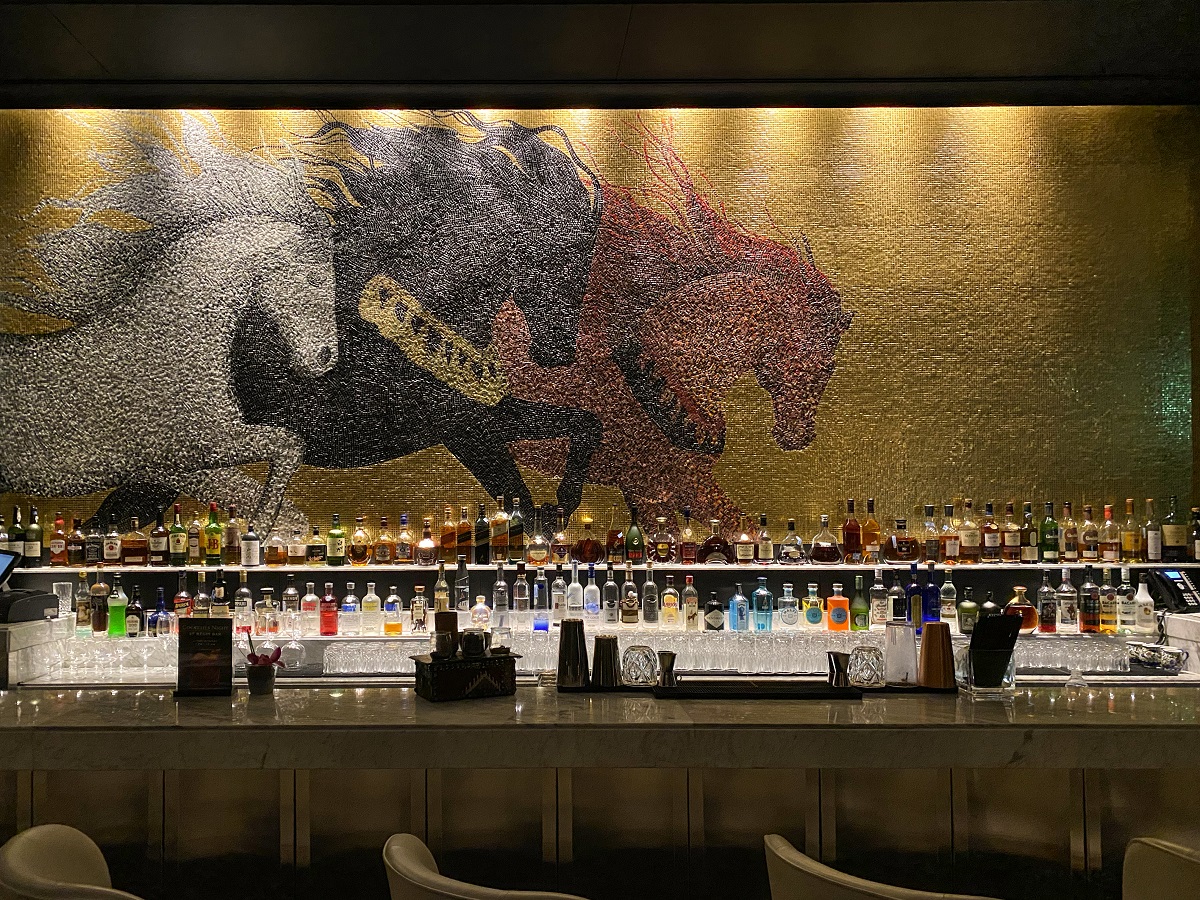 The “Drinker of the Wind” mosaic at The St. Regis Amman