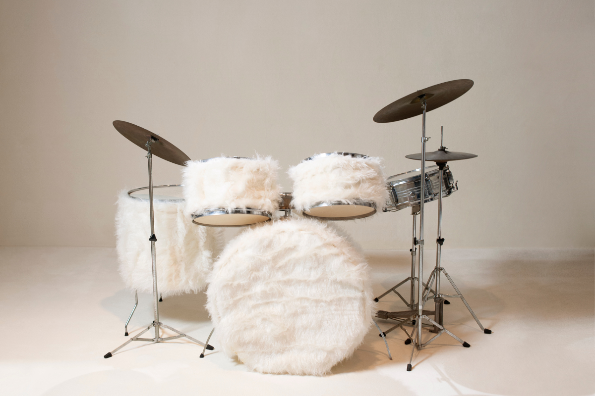 drum set in dedar fabric