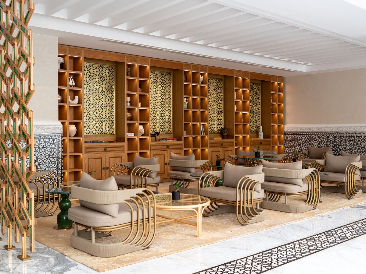 traditional moroccan tiles and motifs alongside contemporary furniture