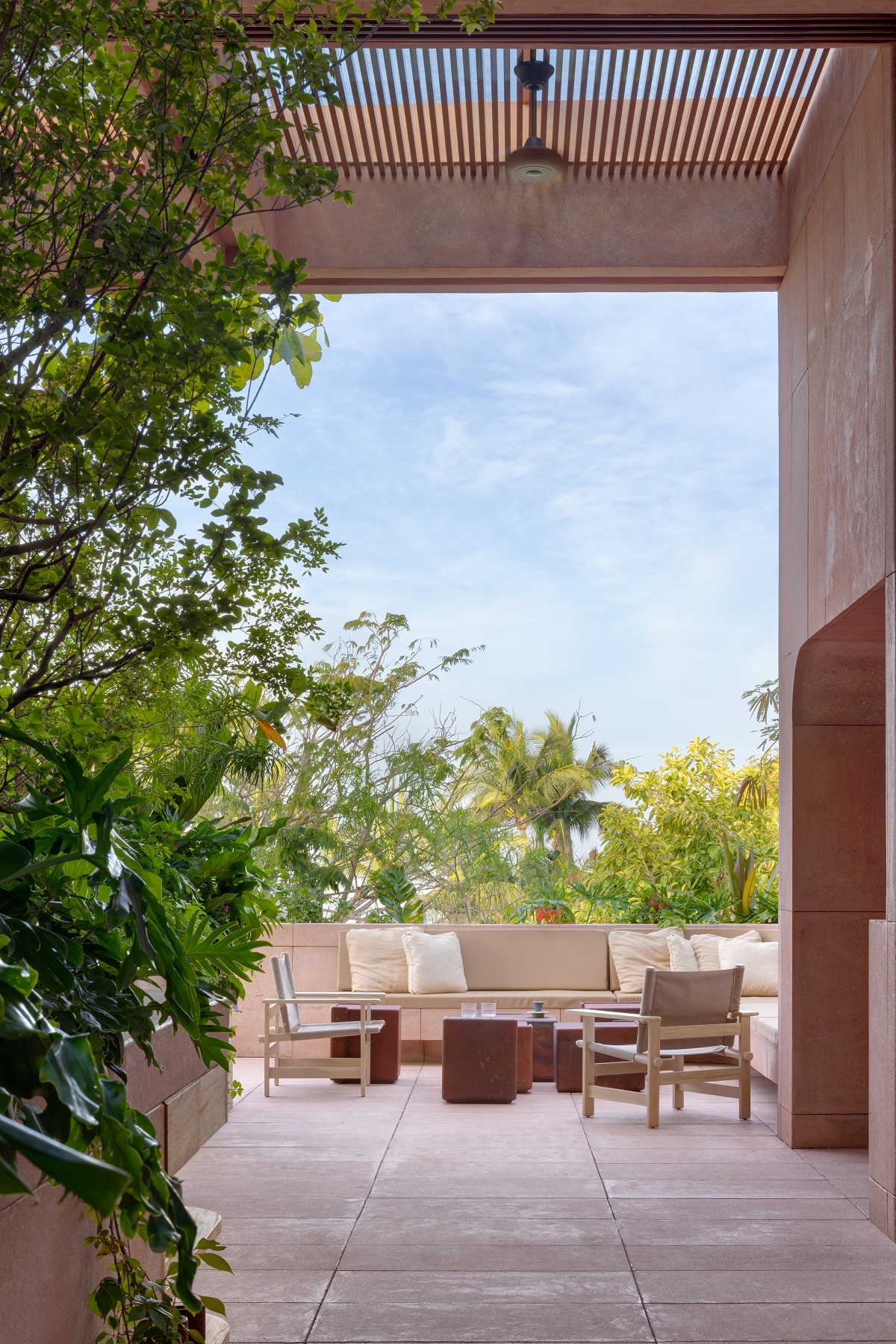 indigenous plants and outdoor seating in Rubra Punta Mita