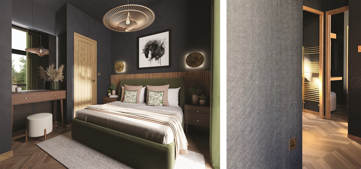 Newmor Brushed Steel wallcovering. 