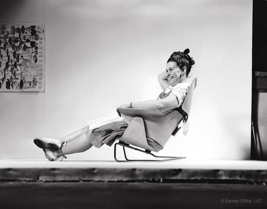 Ray-Eames-in-Eames-Lounge-Chair-Prototype