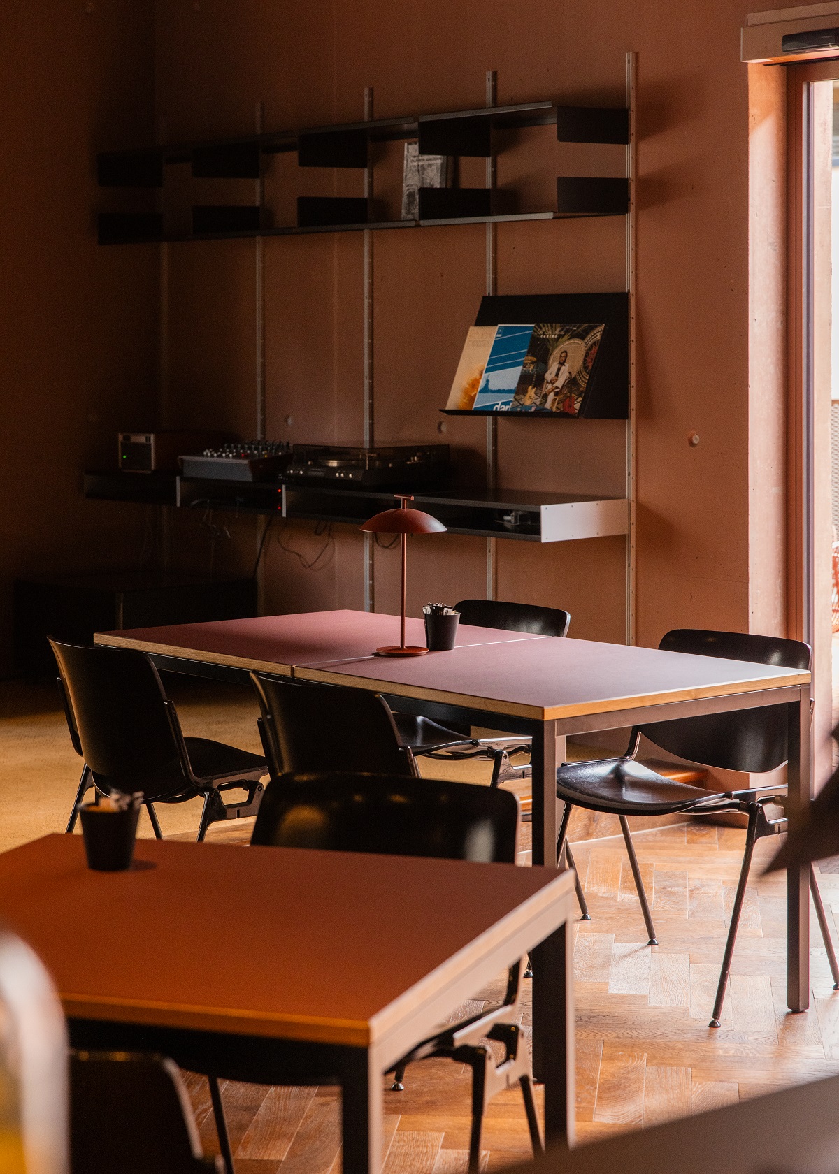 tables, chairs and vintage vinyl