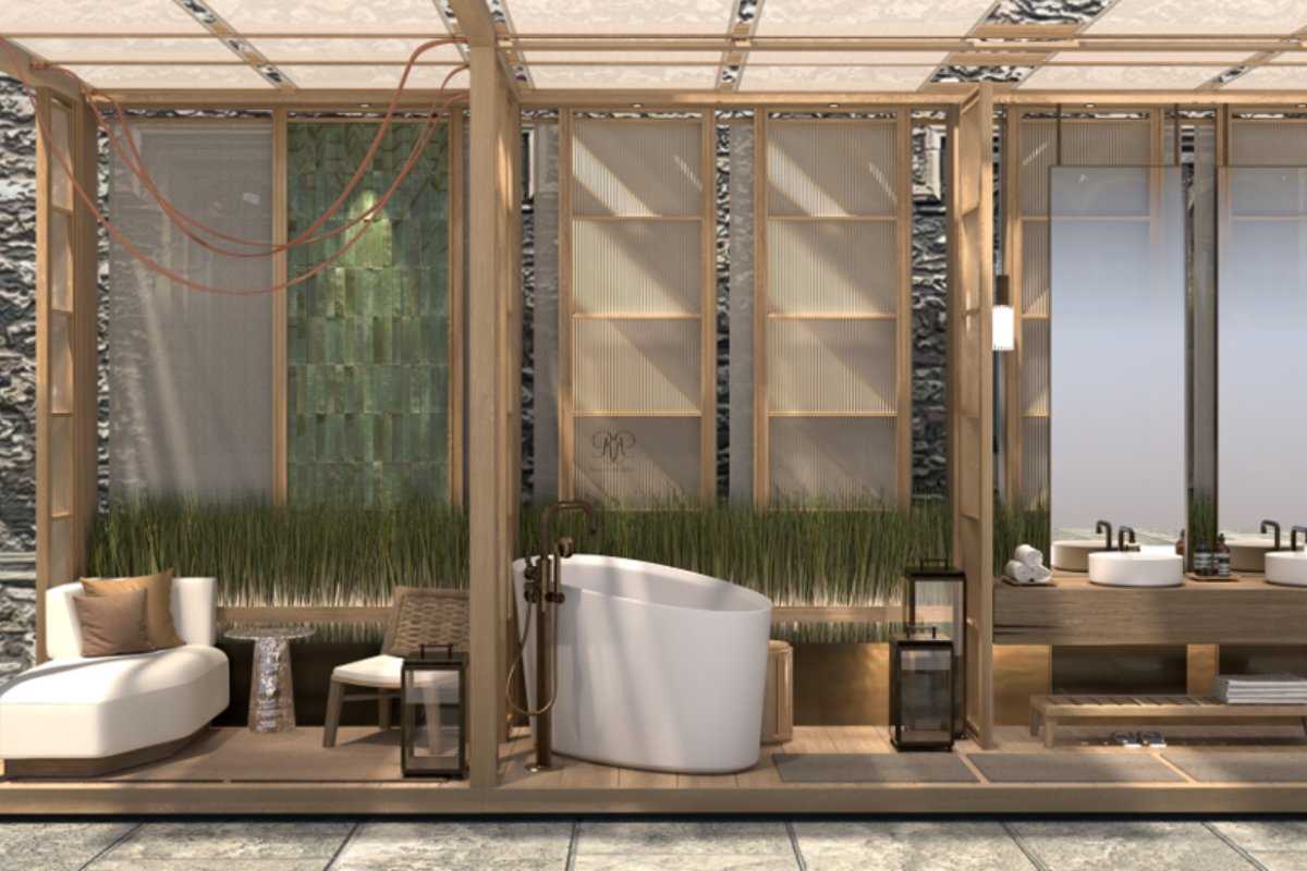 House of Rohl X GA Design outdoor bathroom concept at Clerkenwell Design Week