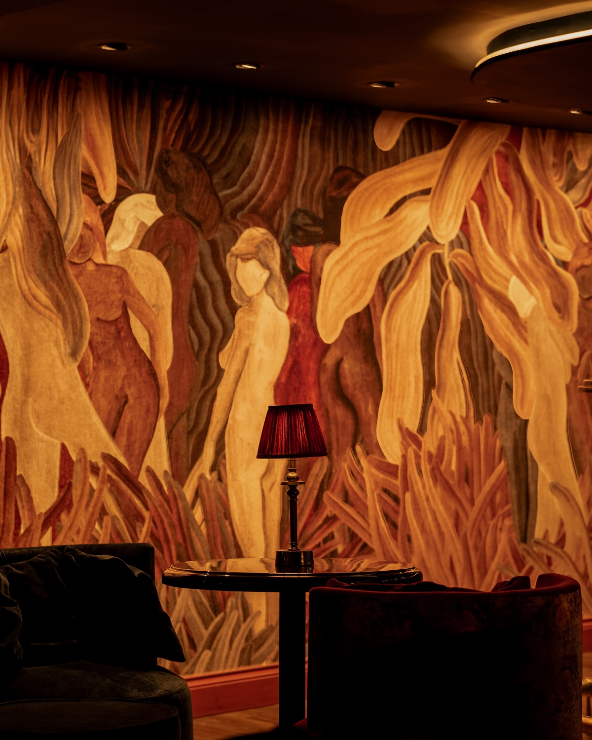 textured wallcovering in Hush private club