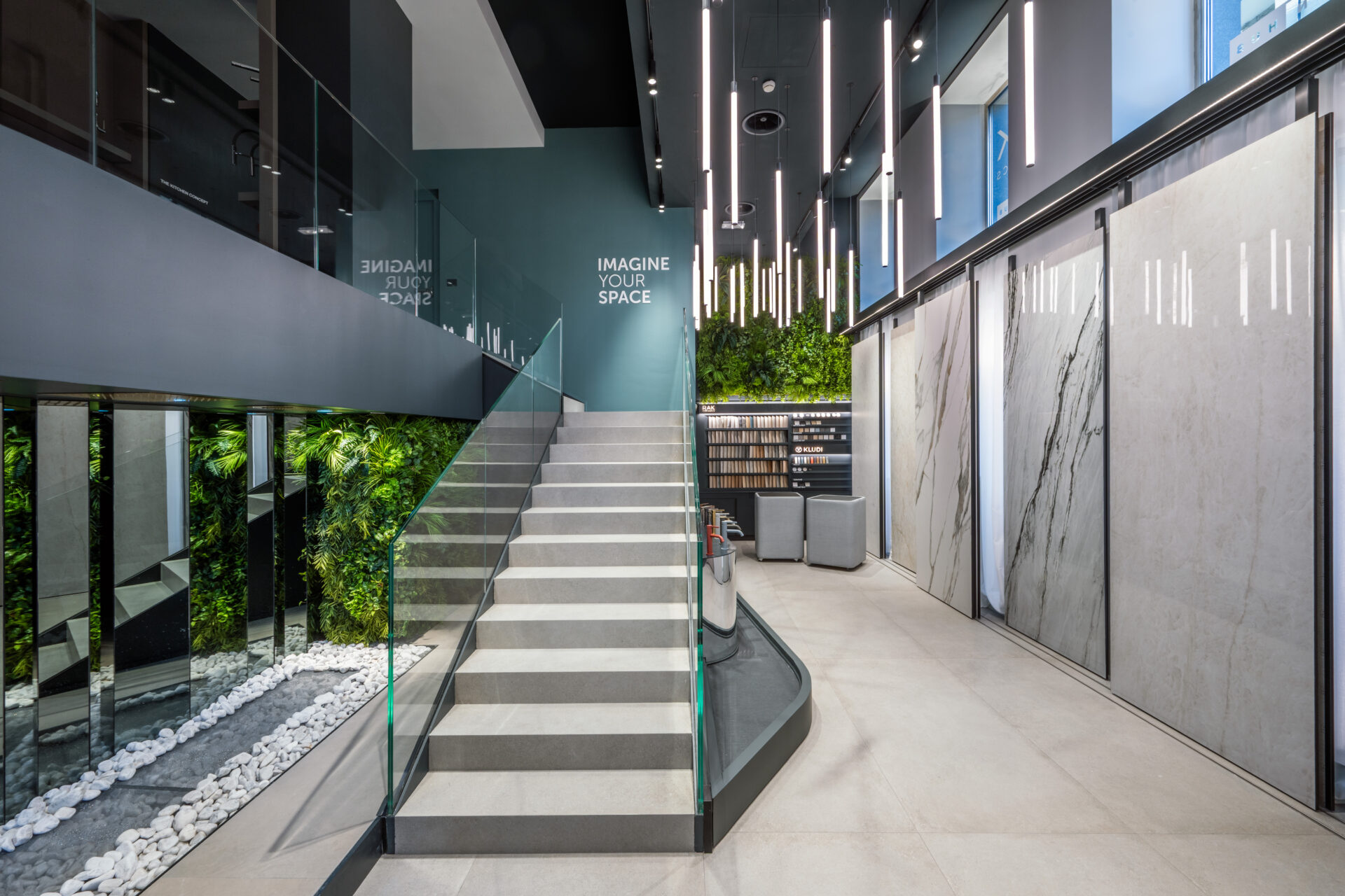 The interior of RAK Ceramics design hub in Milan