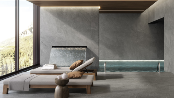 Stone look Rak Ceramics spa room
