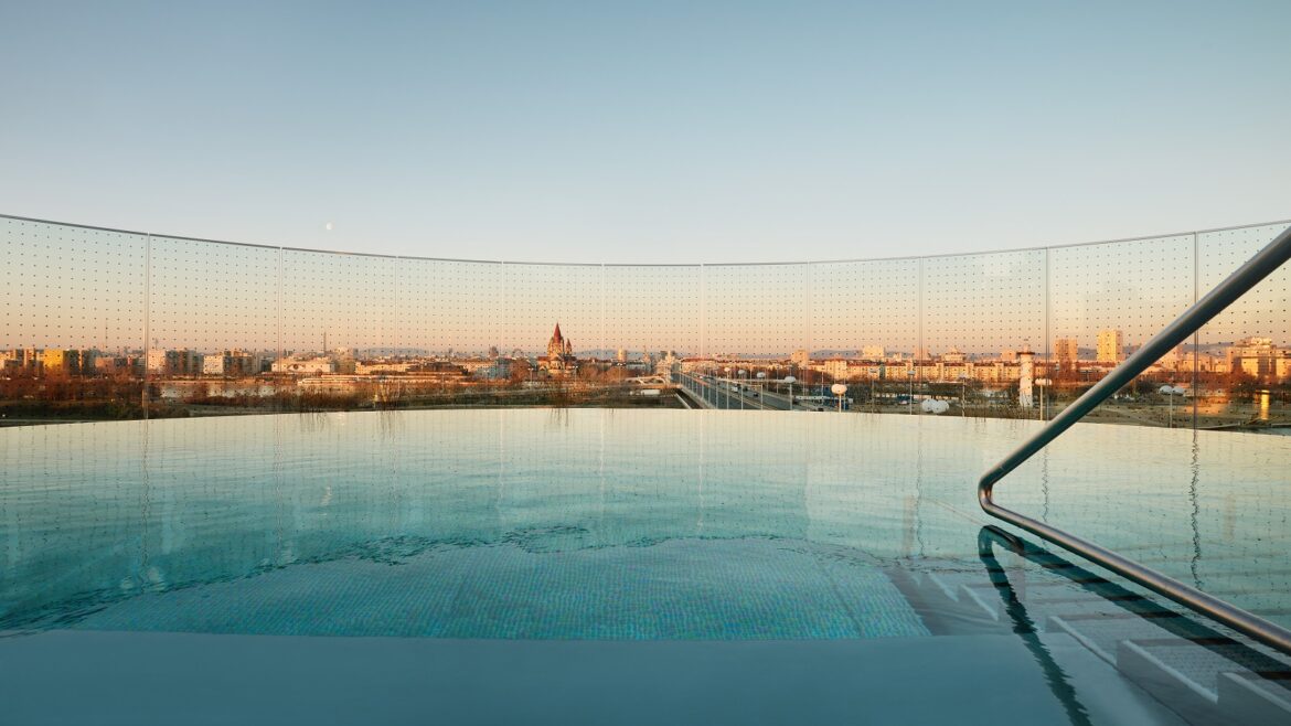 view across Vienna from pool at A by Adina