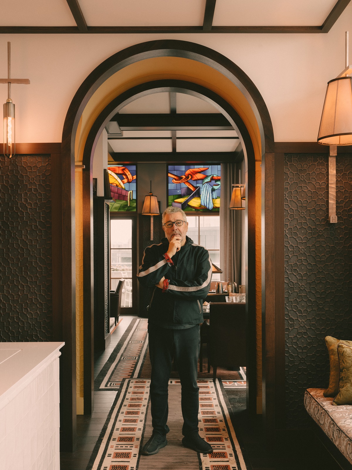 Philippe Starcke in corridor of Maison Heler