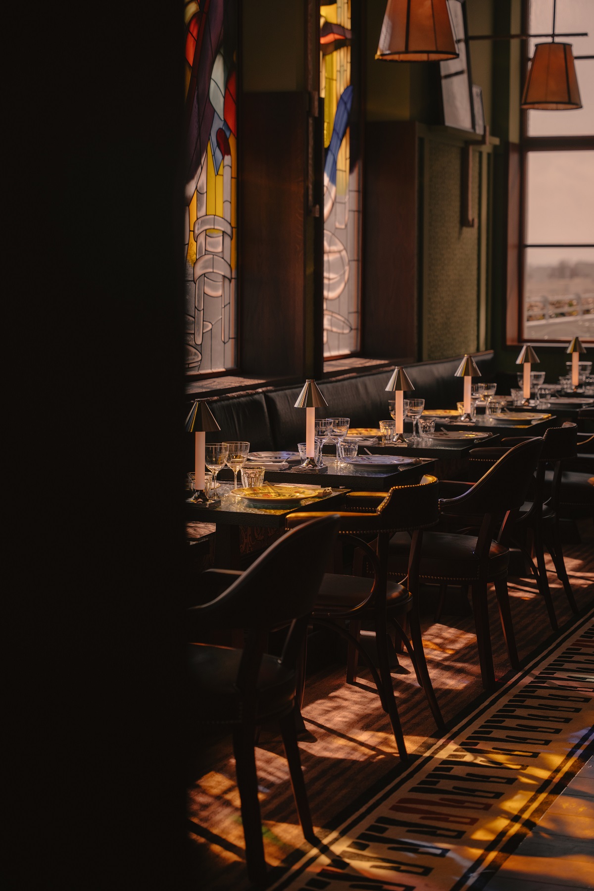 seating in restaurant designed by Philippe Starck