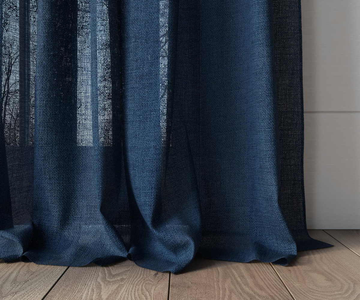 Statement sheer fabric from Sekers in navy