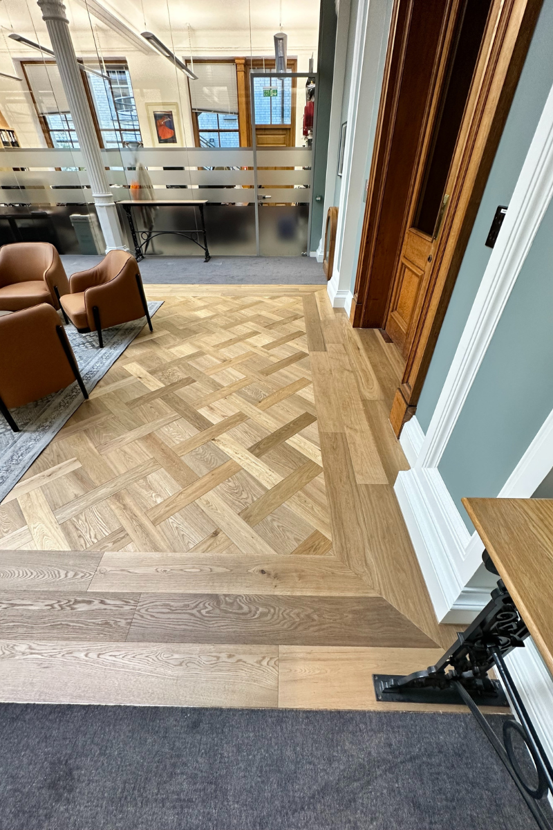 Basket weave parquet flooring pattern by The Solid Wood FLooring COmpany