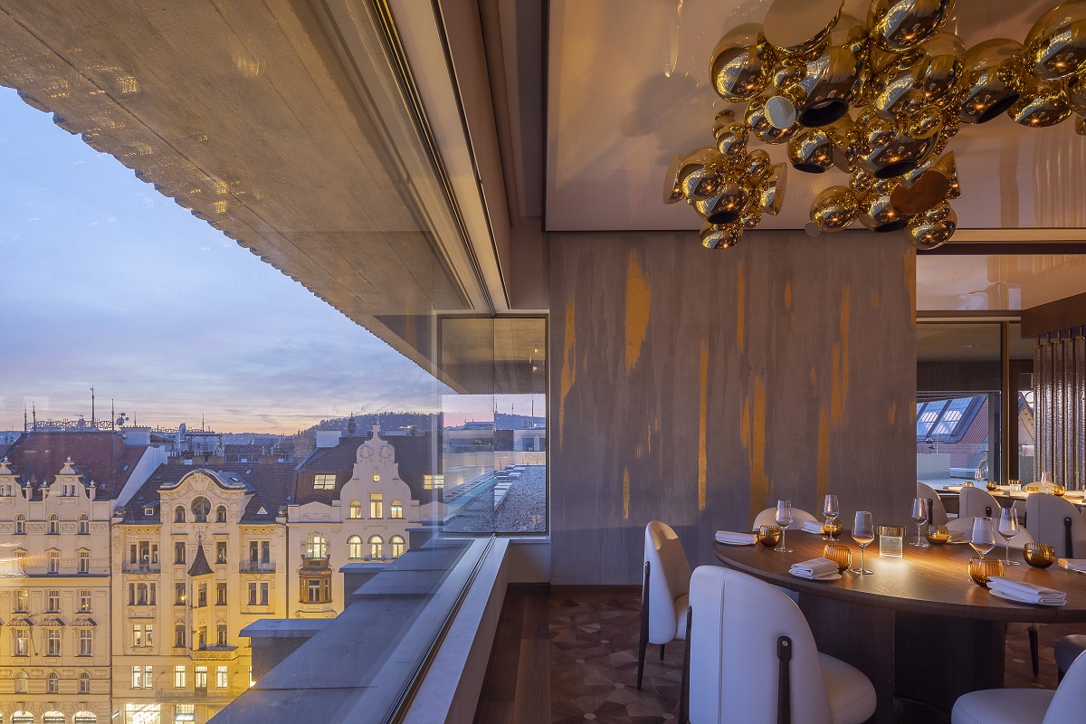view across Prague from restaurant