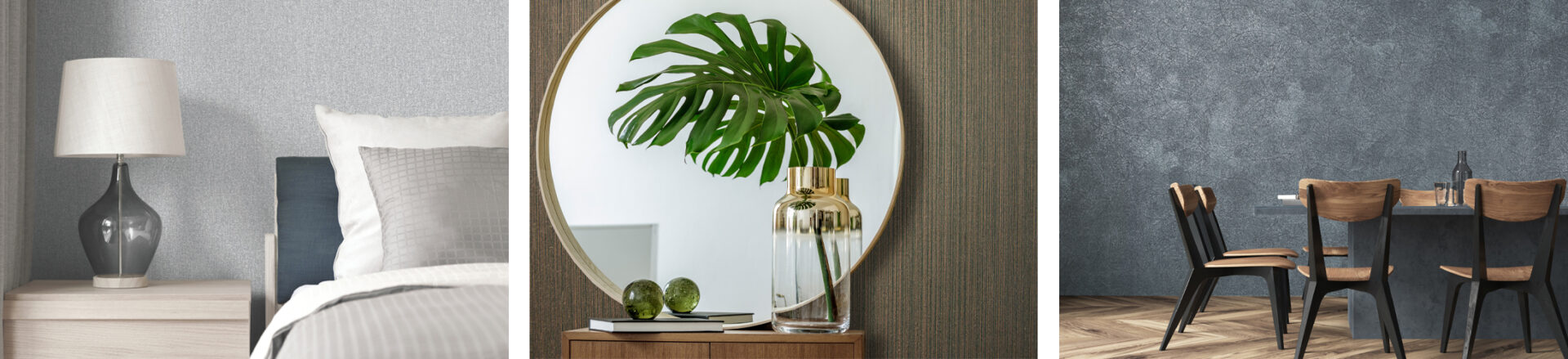 Newmor Tweel, Raya, and Rebus wallcovering designs