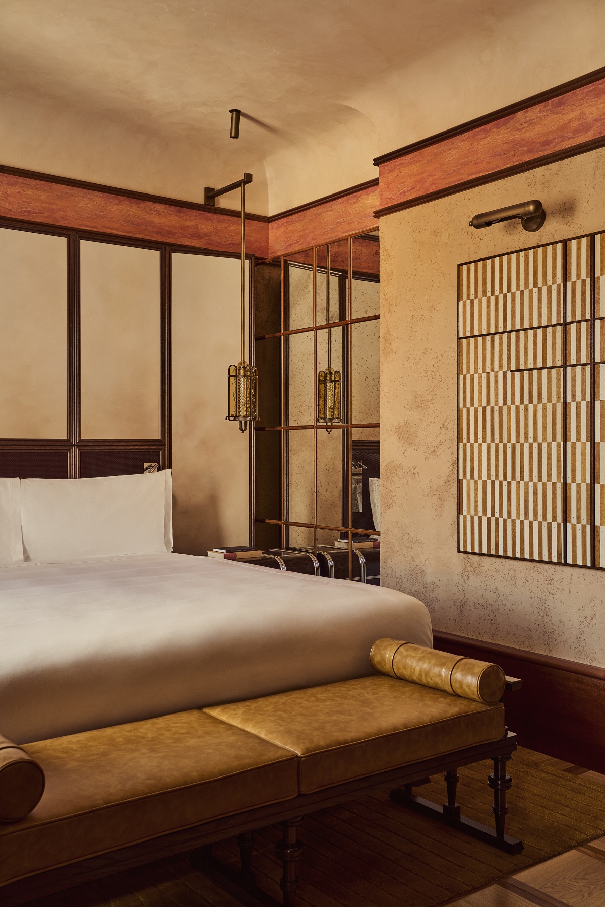 bed and bench in hotel bedroom Orient Express La Minerva