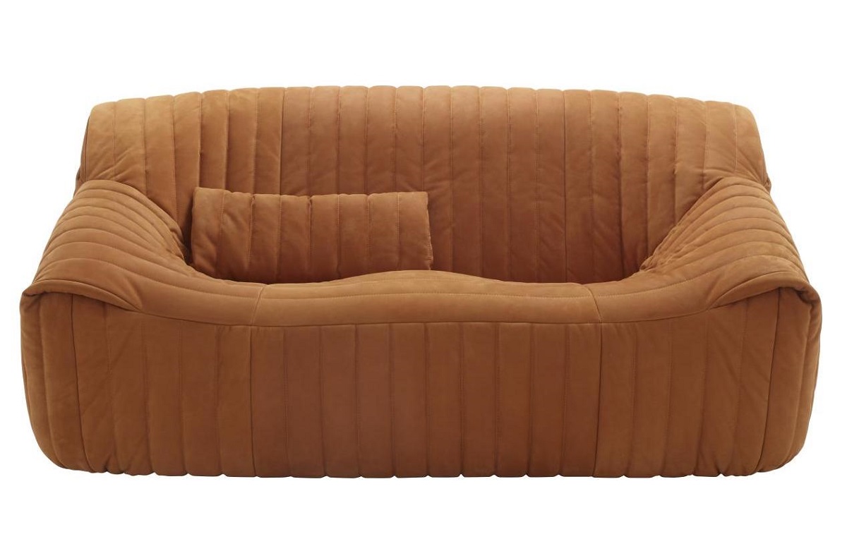 orange two seater sandra couch from ligne roset