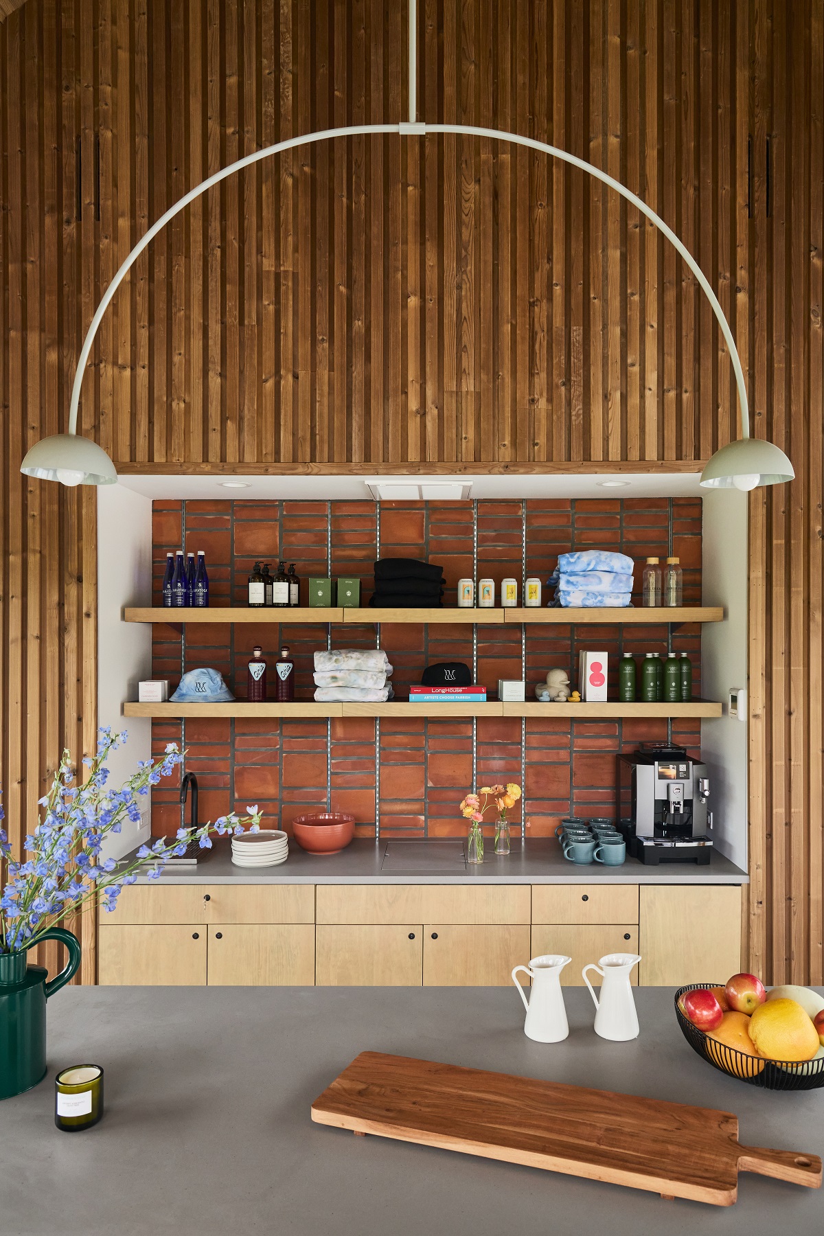 wooden shelves and panelling in pantry style cabinet