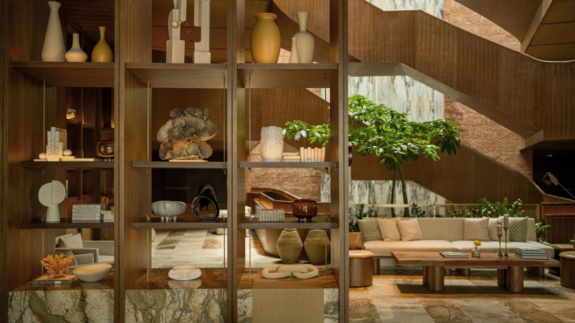 lobby and shelving display detail in St Regis Cap Cana