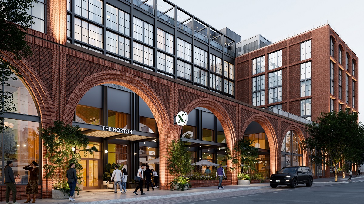 render of arches at entrance to the hoxton Nashville
