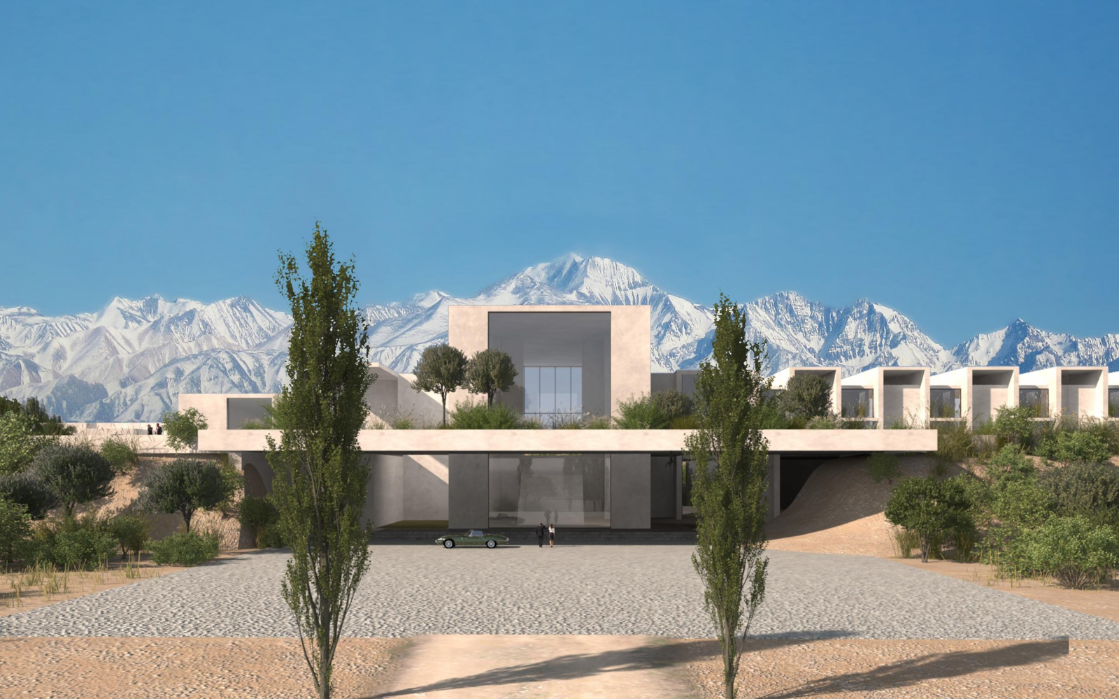 Render of exterior architecture of Hyatt hotel landing in Argentina