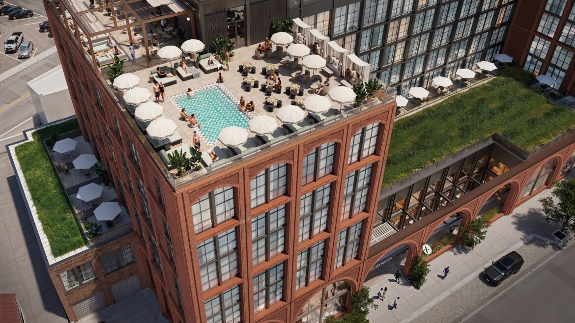 render of roof top view of The Hoxton Nashville