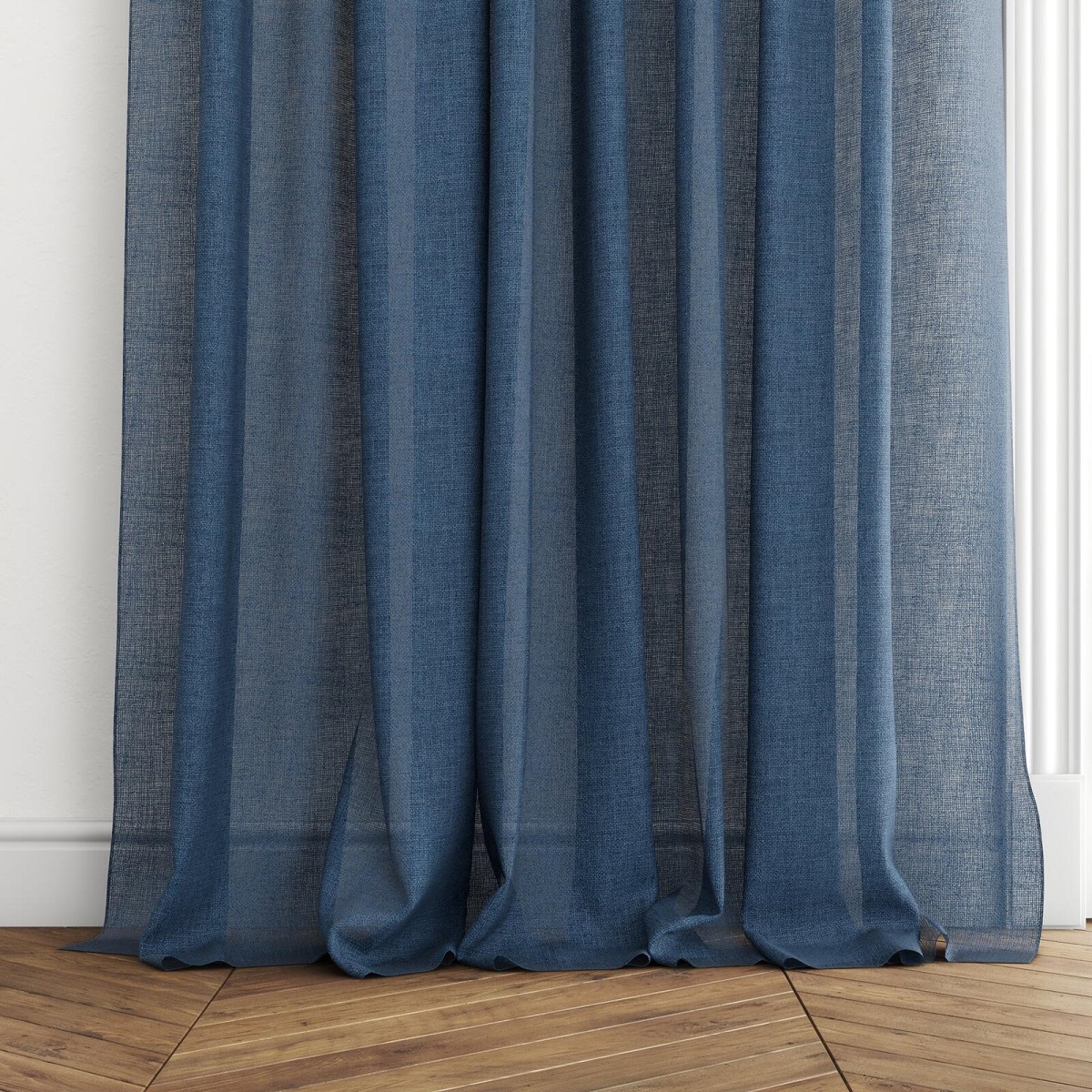 Statement fabric from Sekers in blue curtain room set image