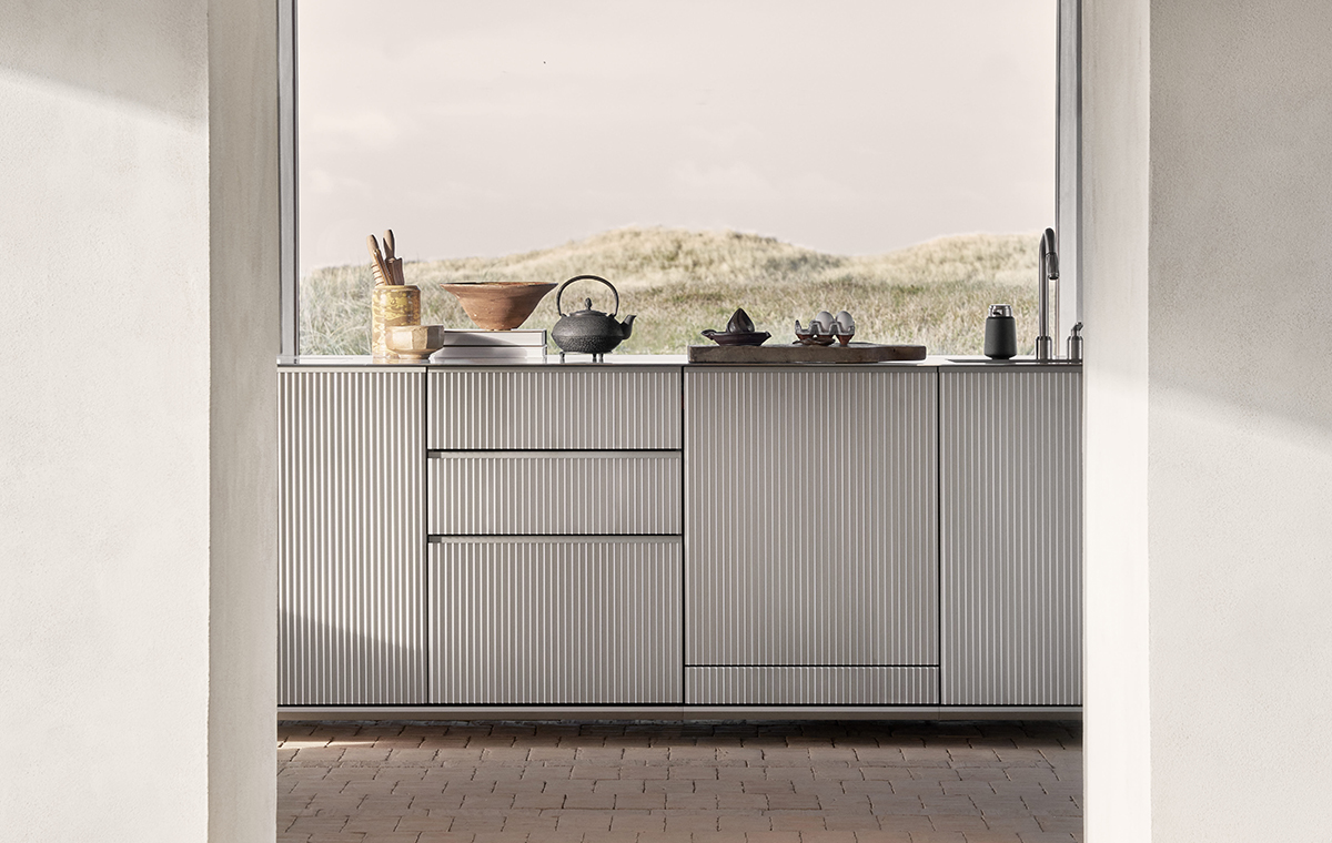 minimalist Vipp kitchen in cold Hawaii cottage
