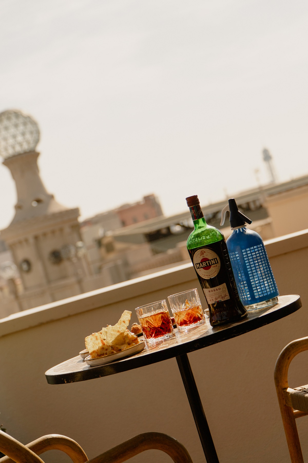 vermouth on the roof terrace in Barcelona