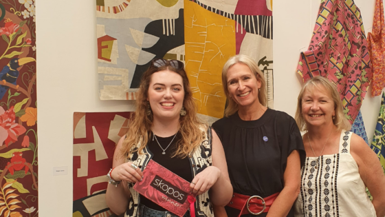 Skopos personnel with Robyn Jones, textile designer and winner of New Designs 2024 award