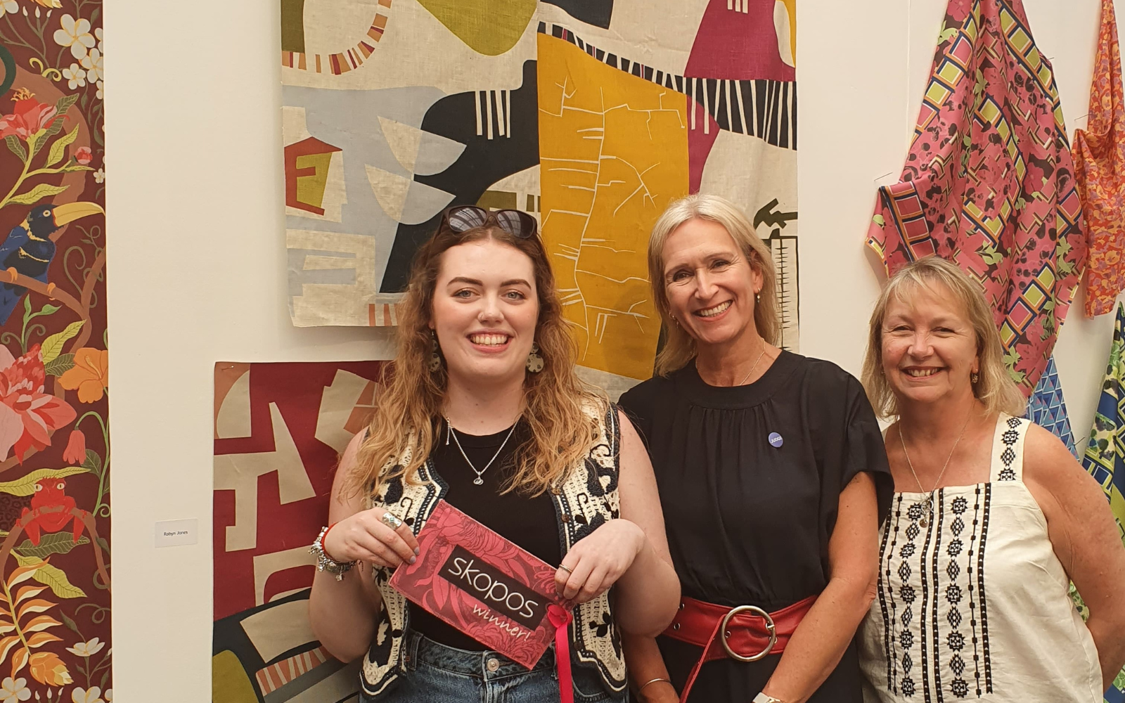 Skopos personnel with Robyn Jones, textile designer and winner of New Designs 2024 award