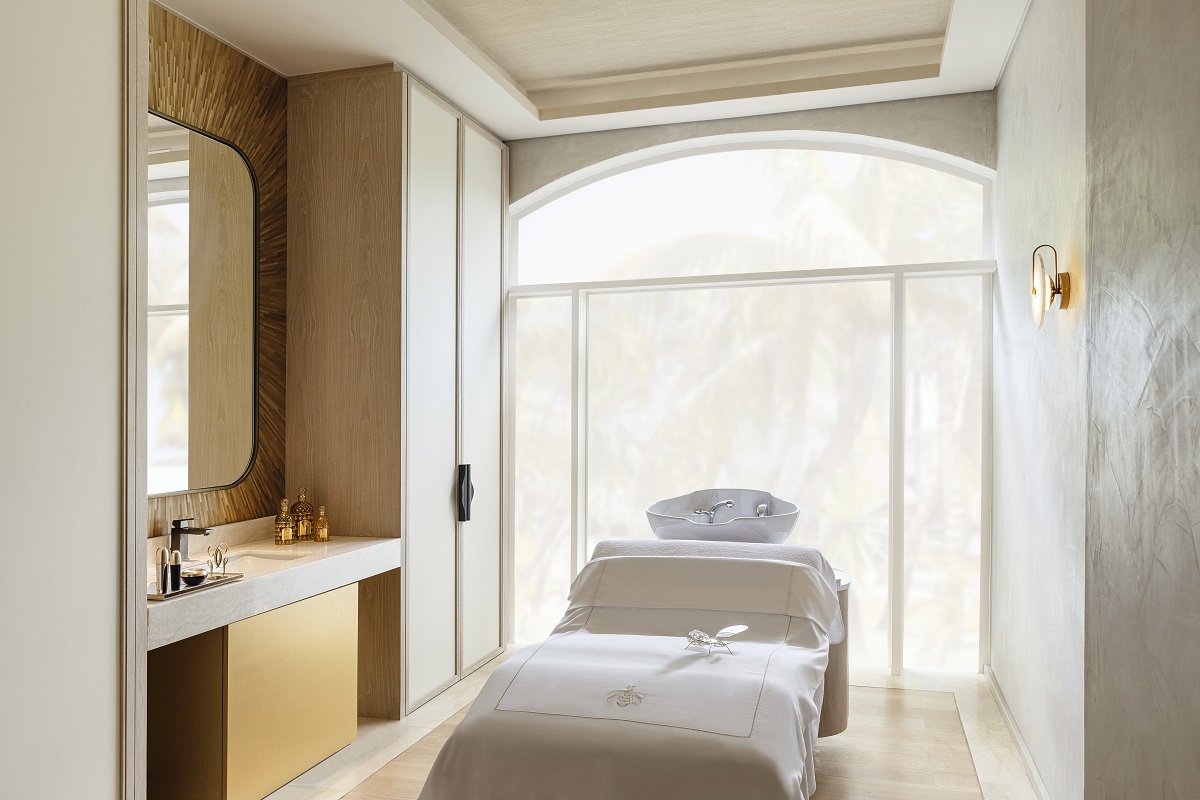 treatment room in spa designed by BLINK Design in One&Only Le St Geran