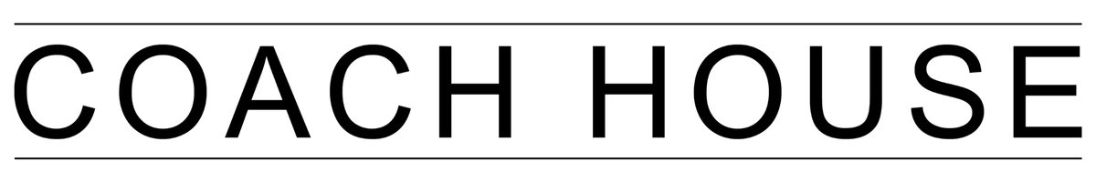 Coach House logo, white background and black text