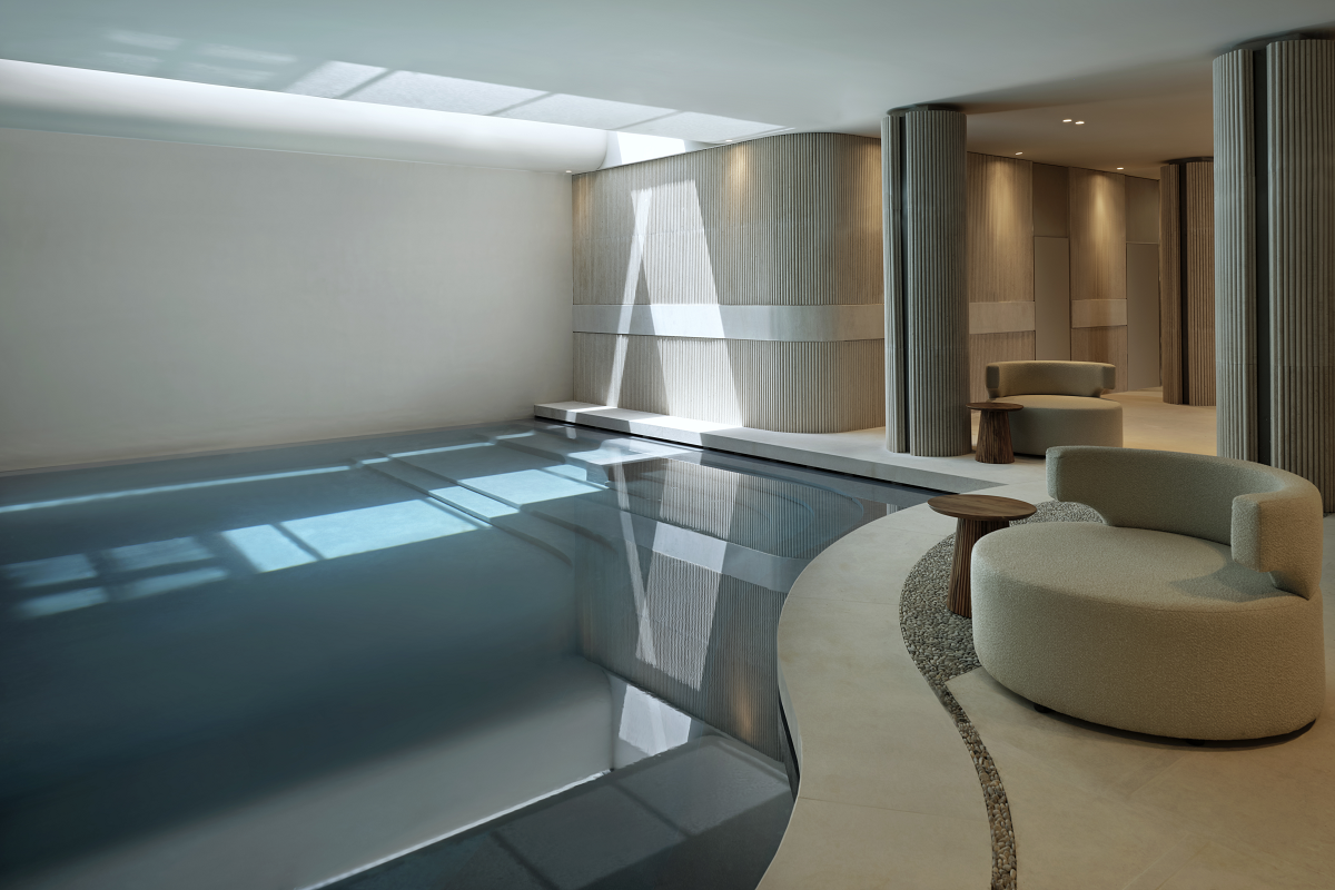 curved spa pool in crete
