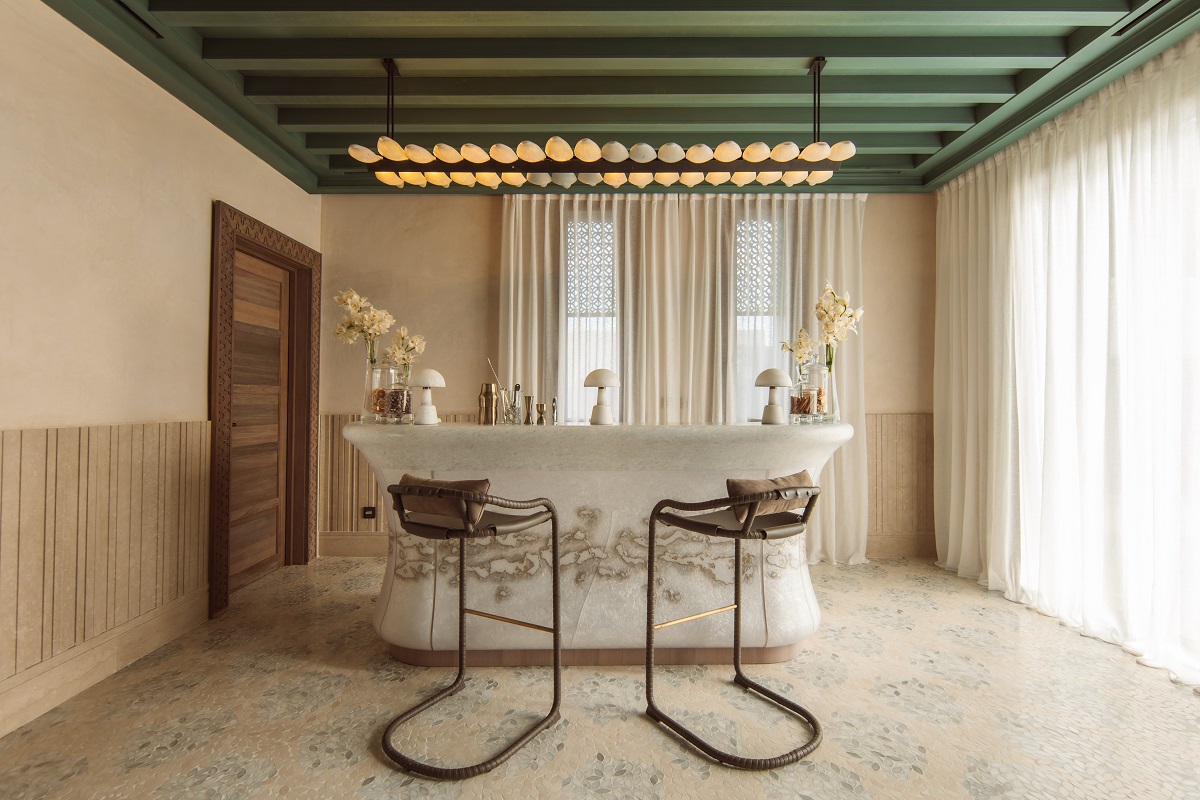 chairs and marble table in spa