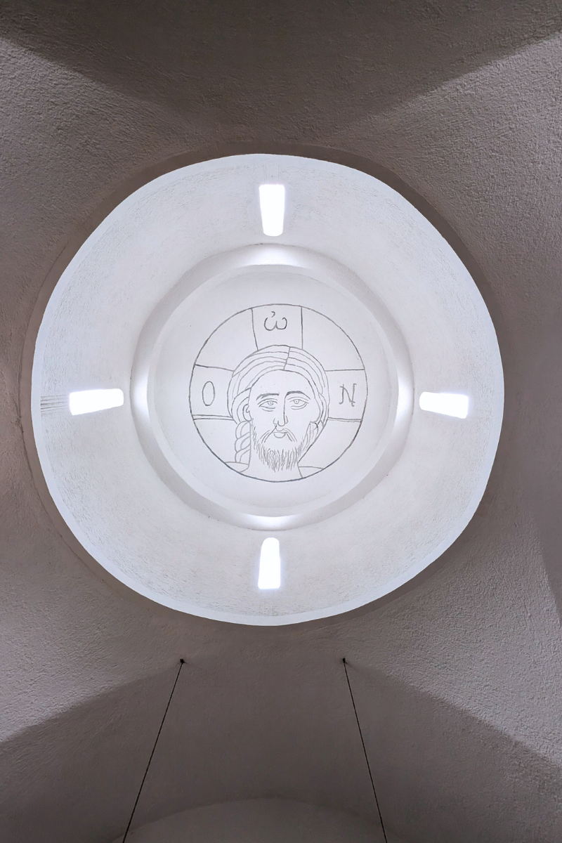 Chapel ceiling at Elounda Mare, with depiction of Jesus
