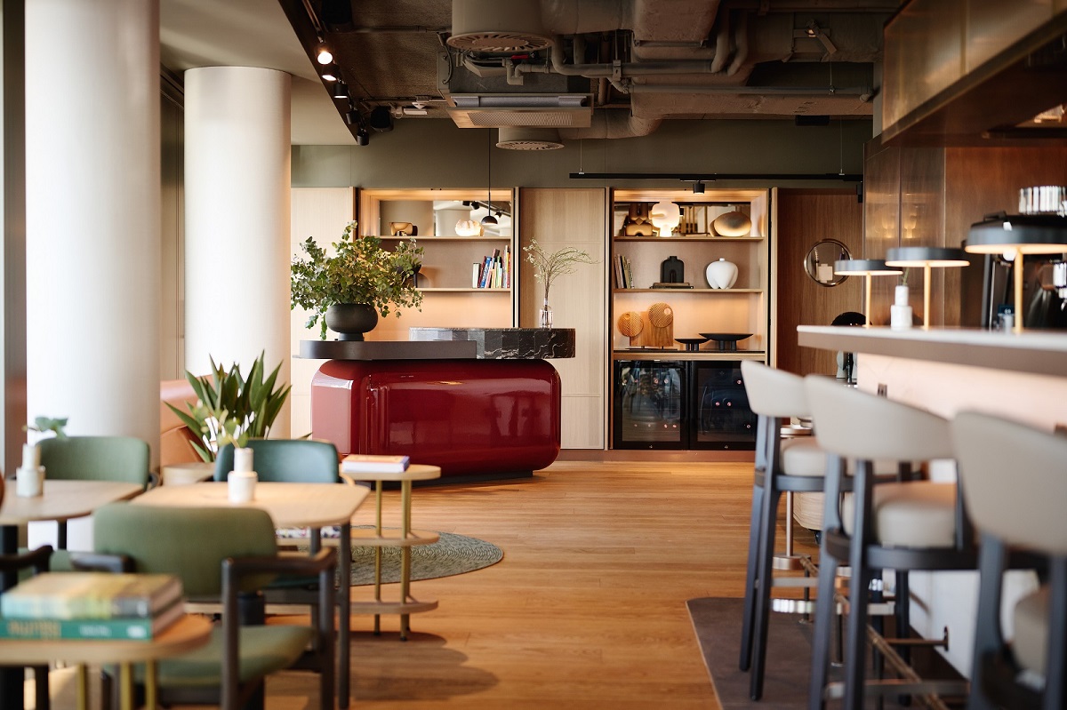 reception and bar area in A by Adina Vienna