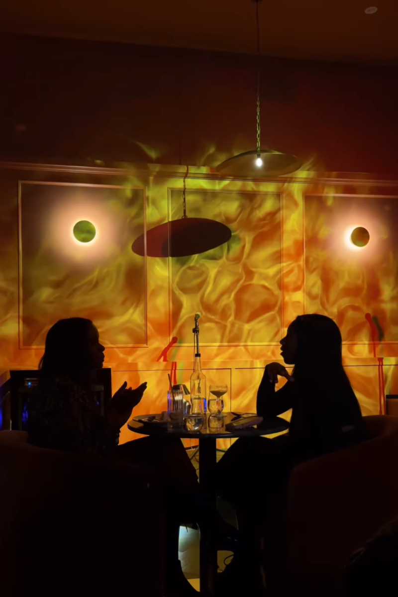 Restaurant with lava like lighting