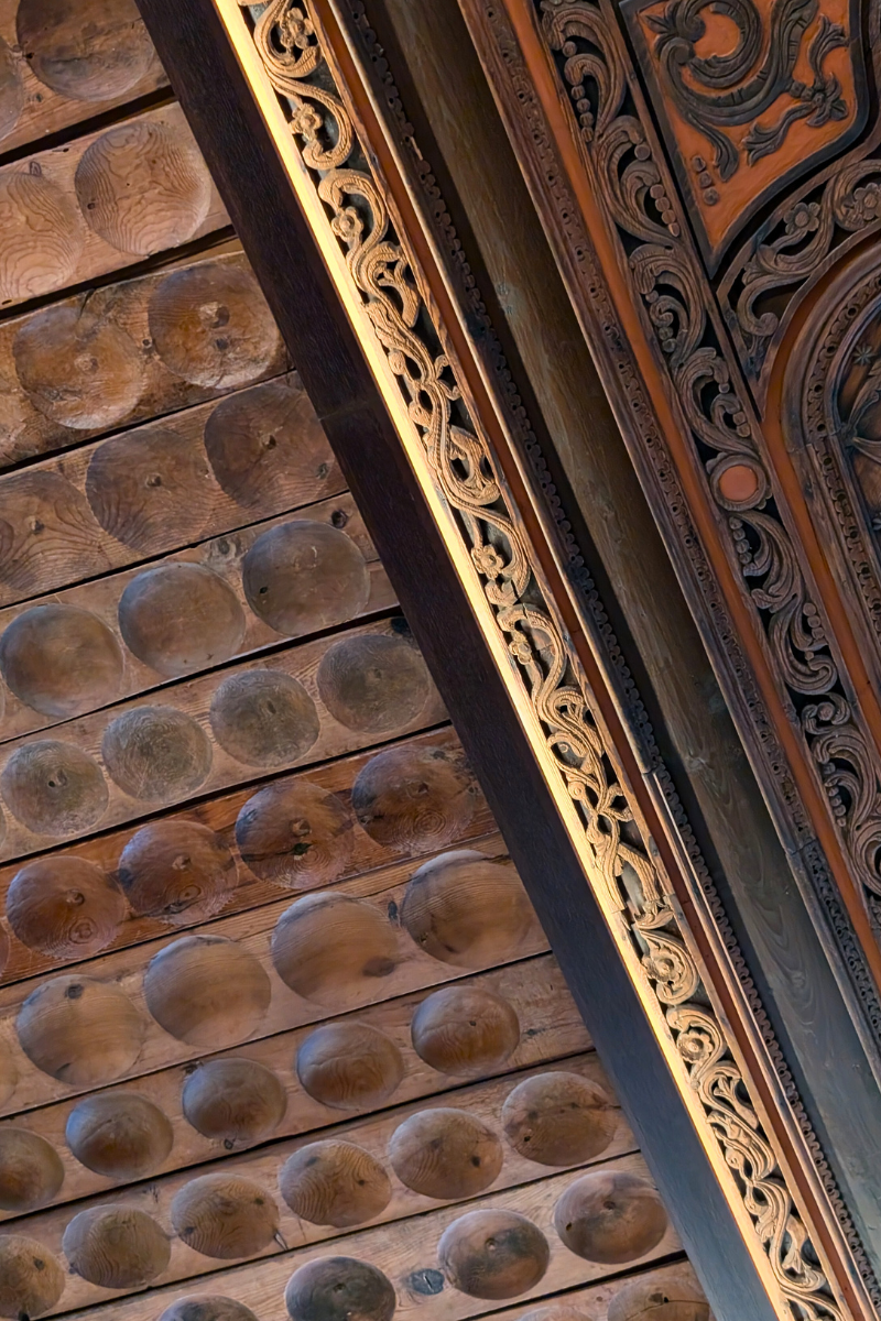 Wooden decorative ceiling at Porto Elounda