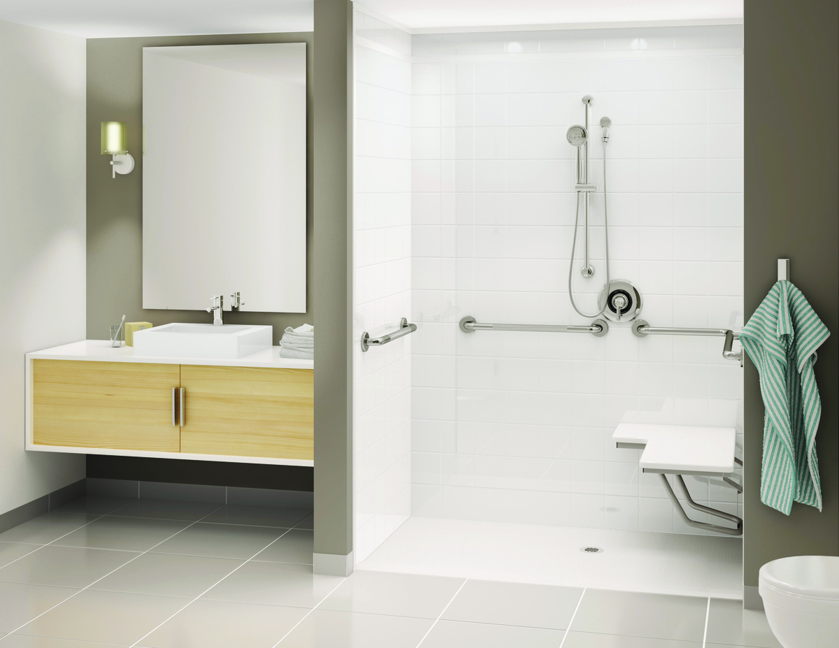 Easy access shower by Bath Fitter for wheelchair users
