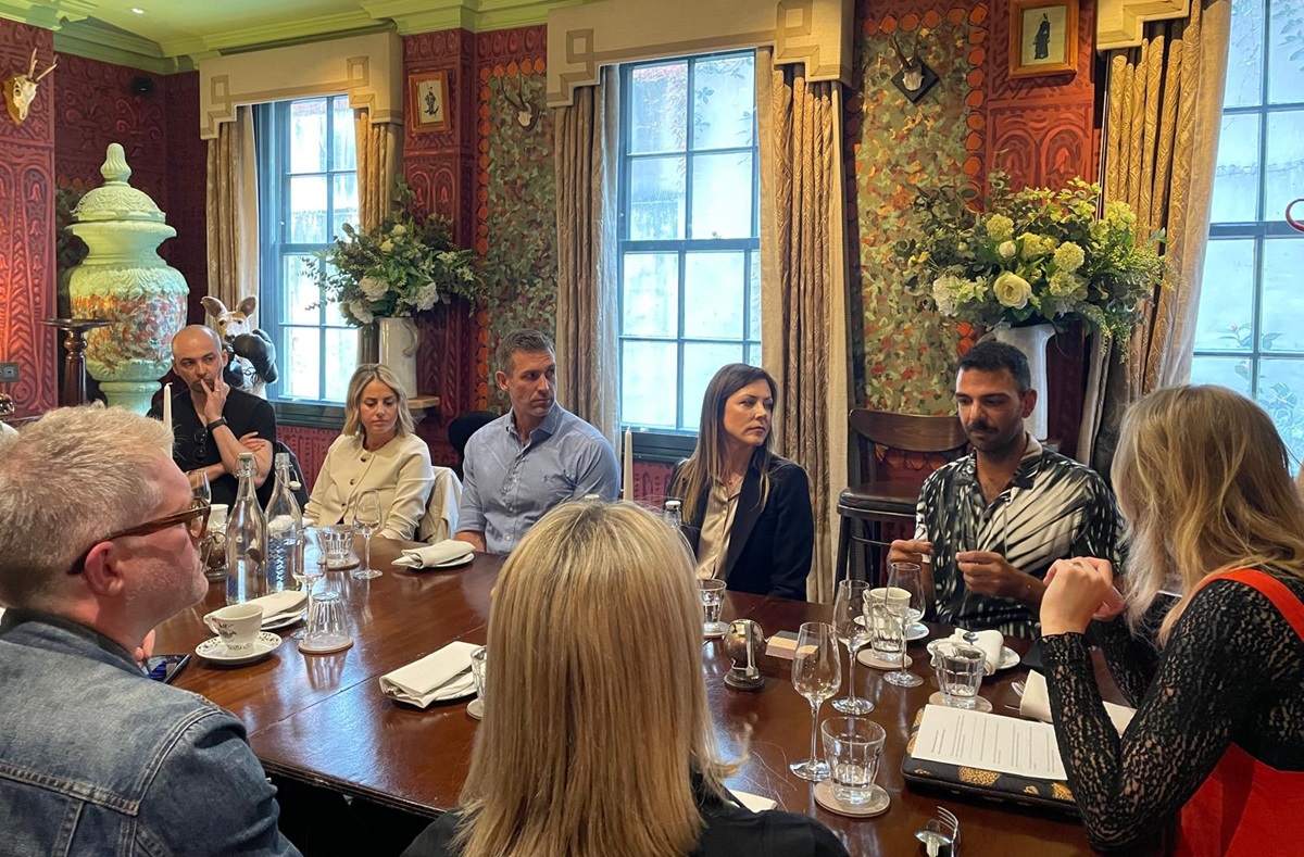 Roundtable delegates deep in conversation. Pictured are Jeremy Grove, Caitriona McGachy, Dale Atkinson, Una Barac, Mus Afsaroglu, and Sophie Harper