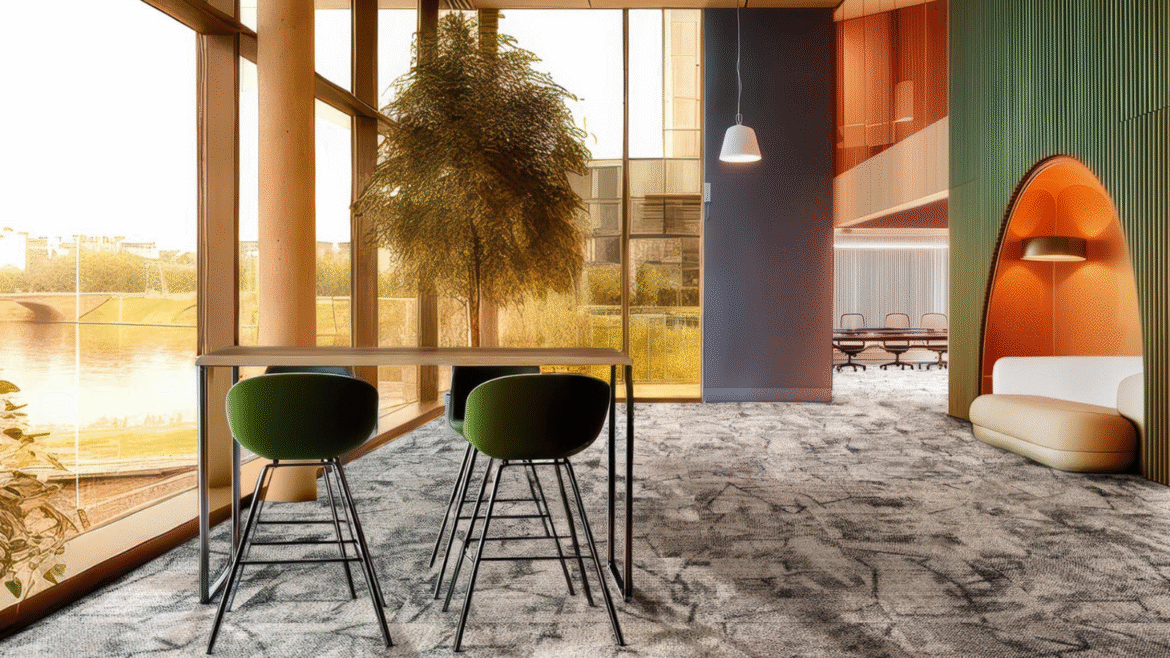 Richly jewel-toned room with Balsan carpet, new Daydream collection