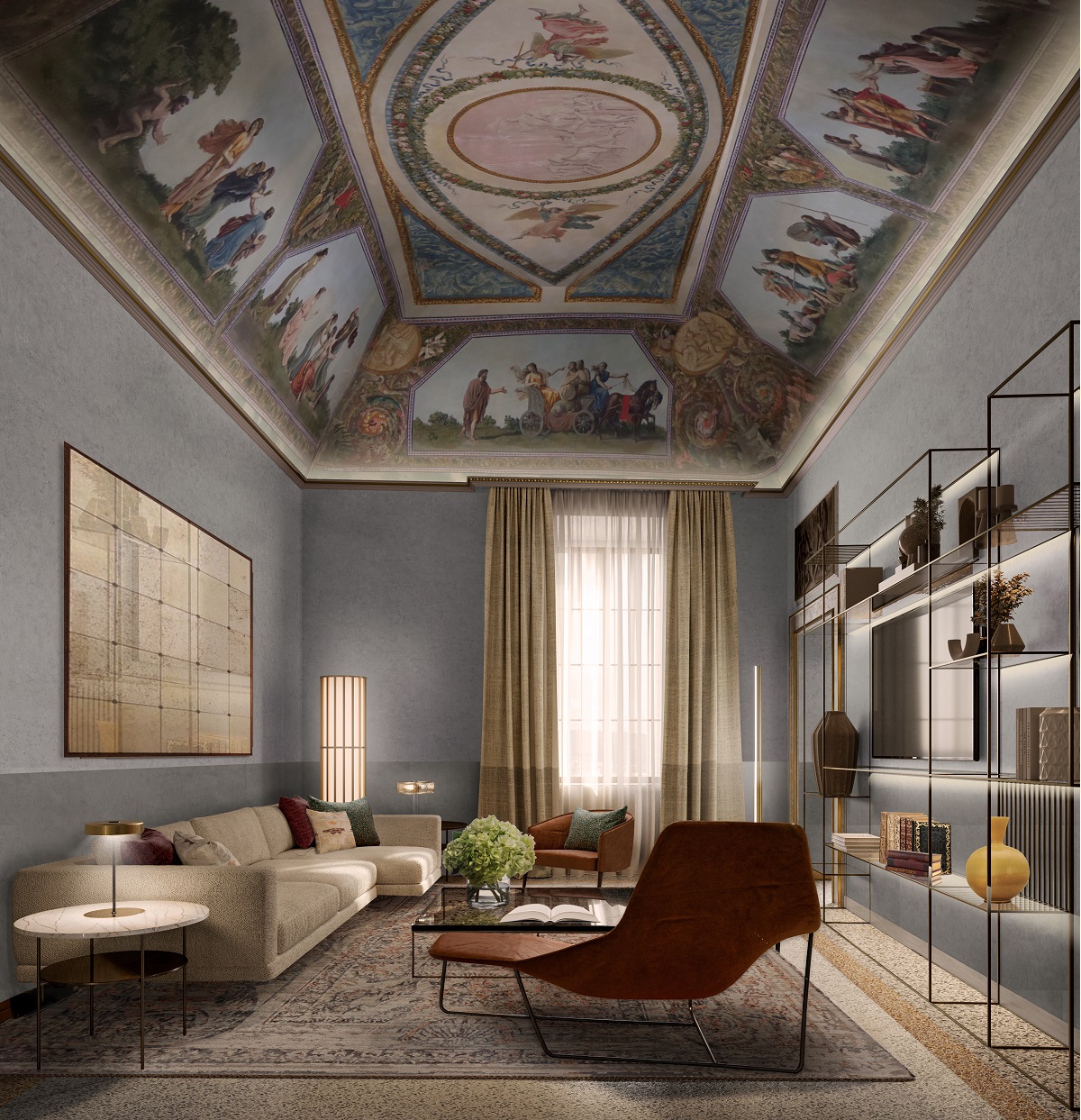 painting ceiling in Palazzo Sozzini Malavolti, Emblems Collection 4