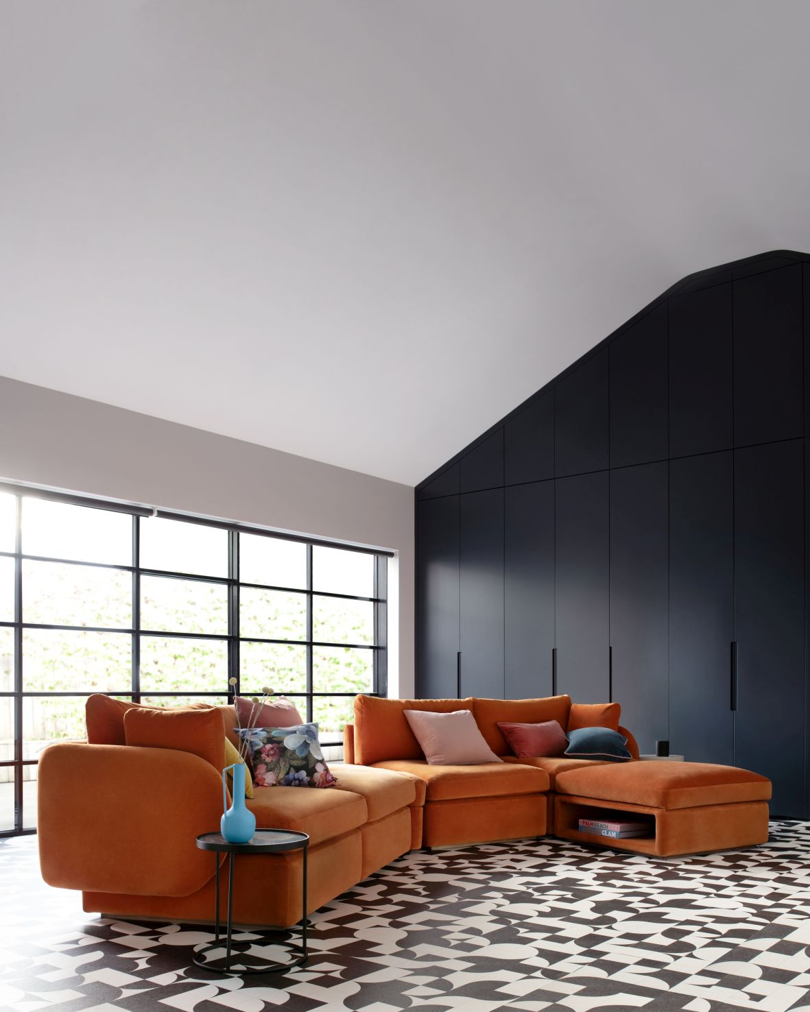 Sofa.com SS24 Ren Modular Sofa with Wedge in Paprika smart velvet